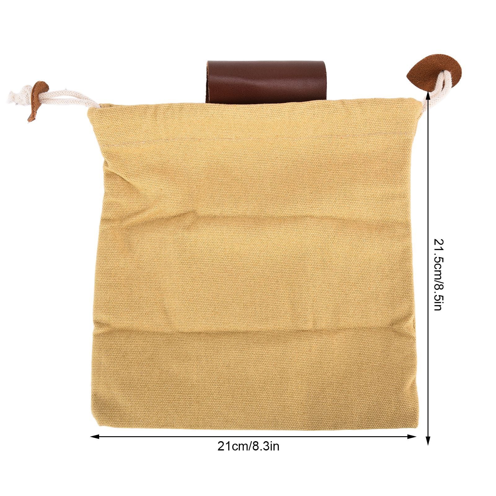Leather Canvas Foraging Pouch Belt Fruit Picking Bag for Camping Fruit CollectingKhaki V1294-YM0523-3111210325512
