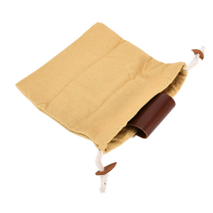 Leather Canvas Foraging Pouch Belt Fruit Picking Bag for Camping Fruit CollectingKhaki V1294-YM0523-3111210325512