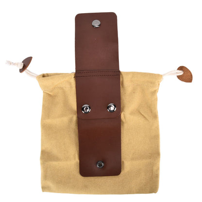 Leather Canvas Foraging Pouch Belt Fruit Picking Bag for Camping Fruit CollectingKhaki V1294-YM0523-3111210325512