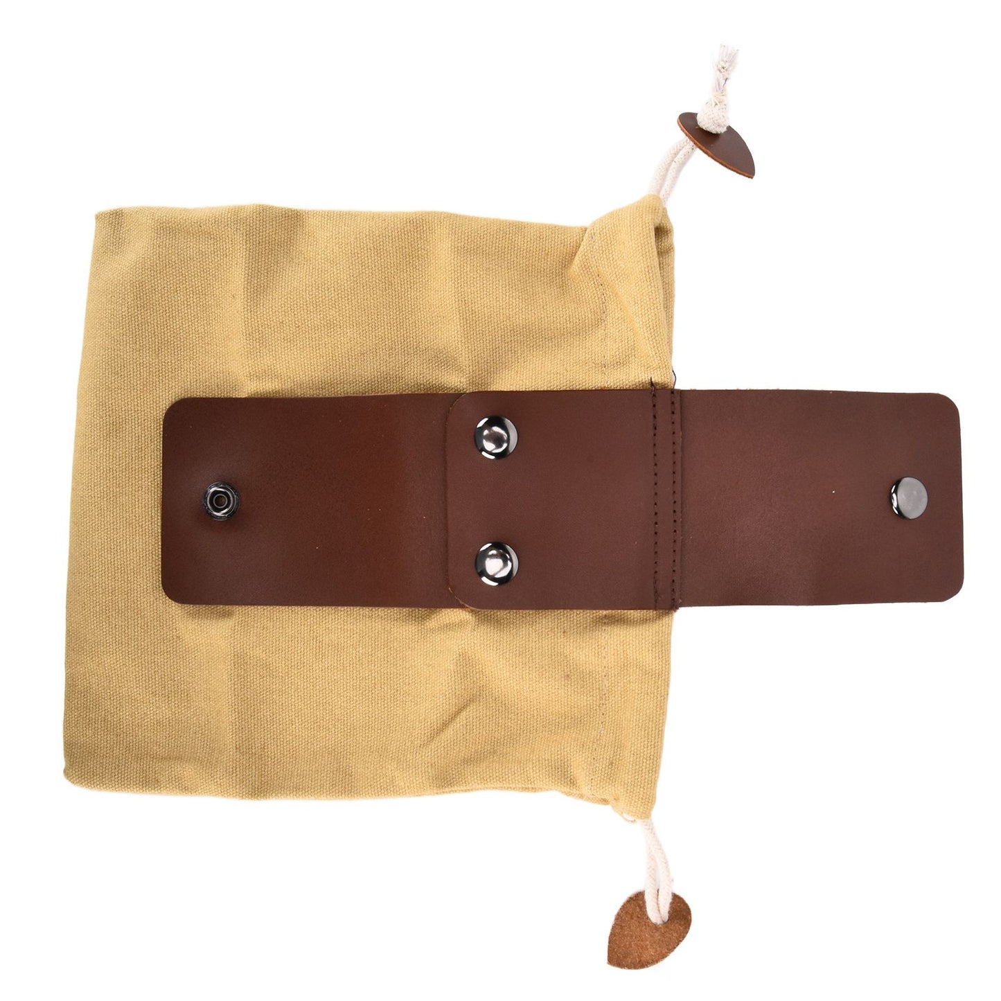 Leather Canvas Foraging Pouch Belt Fruit Picking Bag for Camping Fruit CollectingKhaki V1294-YM0523-3111210325512