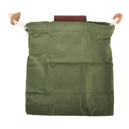 Leather Canvas Foraging Pouch Belt Fruit Picking Bag for Camping Fruit CollectingArmy Green V1294-YM0523-3111210325513