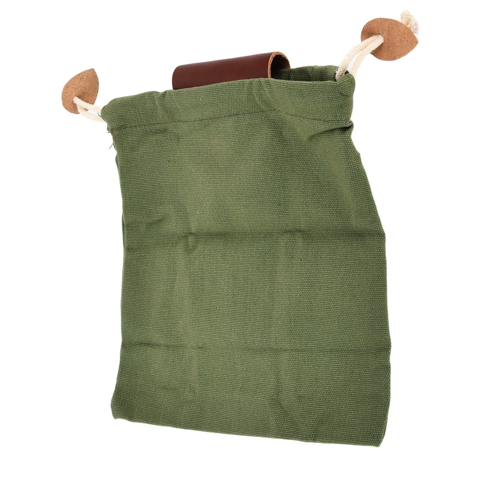 Leather Canvas Foraging Pouch Belt Fruit Picking Bag for Camping Fruit CollectingArmy Green V1294-YM0523-3111210325513