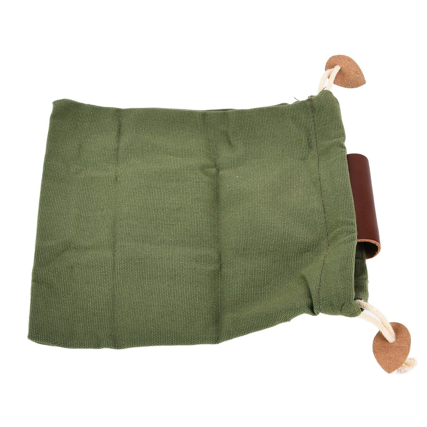 Leather Canvas Foraging Pouch Belt Fruit Picking Bag for Camping Fruit CollectingArmy Green V1294-YM0523-3111210325513