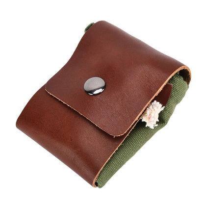 Leather Canvas Foraging Pouch Belt Fruit Picking Bag for Camping Fruit CollectingArmy Green V1294-YM0523-3111210325513