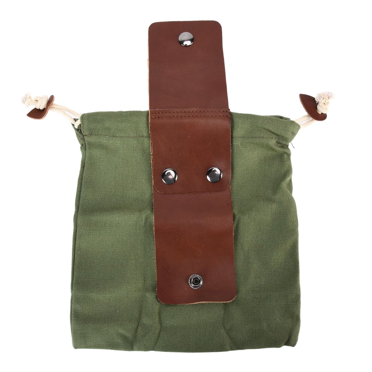 Leather Canvas Foraging Pouch Belt Fruit Picking Bag for Camping Fruit CollectingArmy Green V1294-YM0523-3111210325513