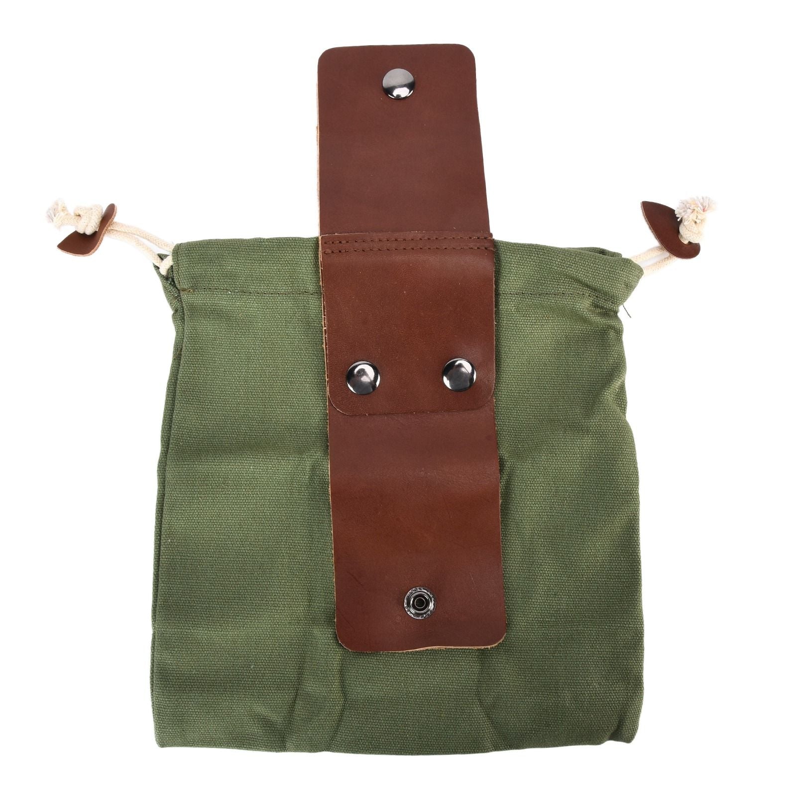 Leather Canvas Foraging Pouch Belt Fruit Picking Bag for Camping Fruit CollectingArmy Green V1294-YM0523-3111210325513