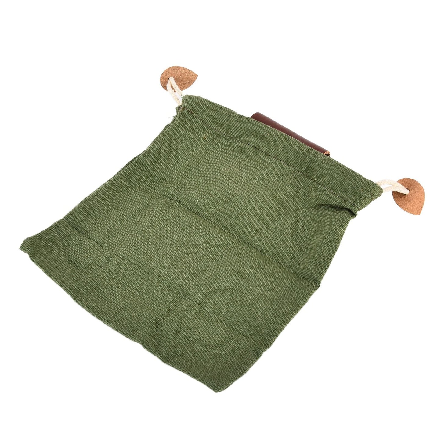 Leather Canvas Foraging Pouch Belt Fruit Picking Bag for Camping Fruit CollectingArmy Green V1294-YM0523-3111210325513