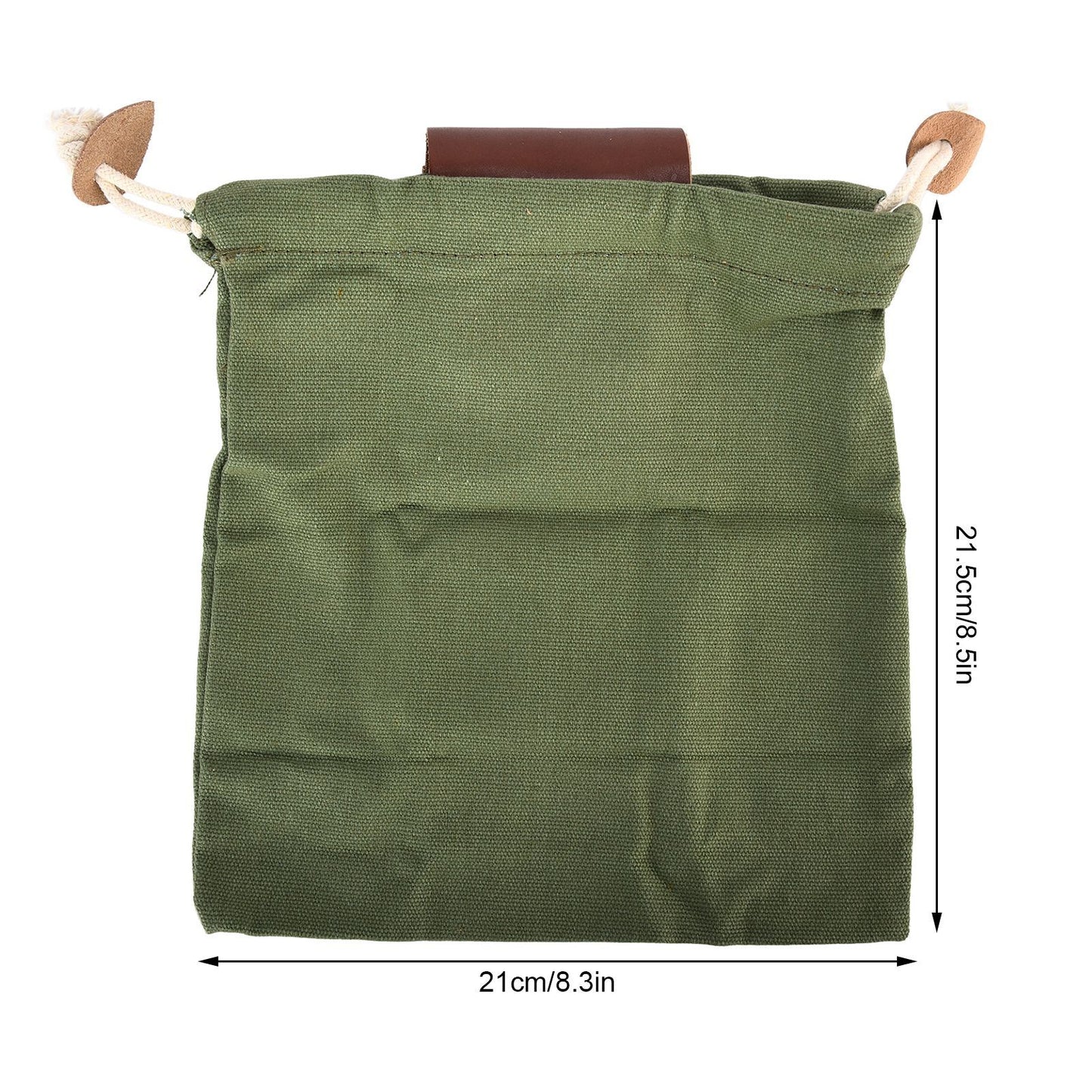 Leather Canvas Foraging Pouch Belt Fruit Picking Bag for Camping Fruit CollectingArmy Green V1294-YM0523-3111210325513