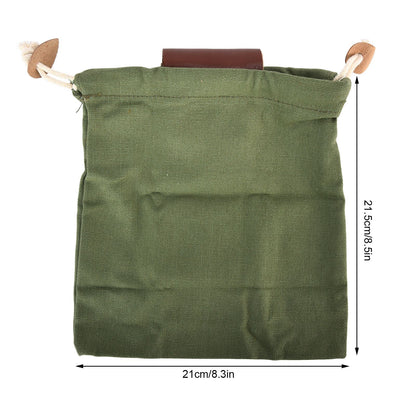 Leather Canvas Foraging Pouch Belt Fruit Picking Bag for Camping Fruit CollectingArmy Green V1294-YM0523-3111210325513