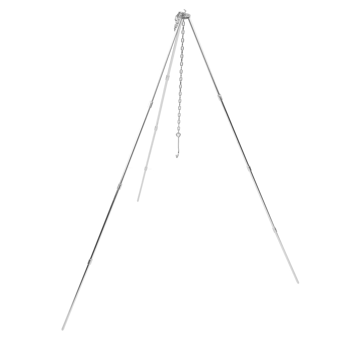 4 Section Campfire Tripod Portable Aluminum Alloy Hanging Pot Tripod for Outdoor V1294-YM0523-3111210336011