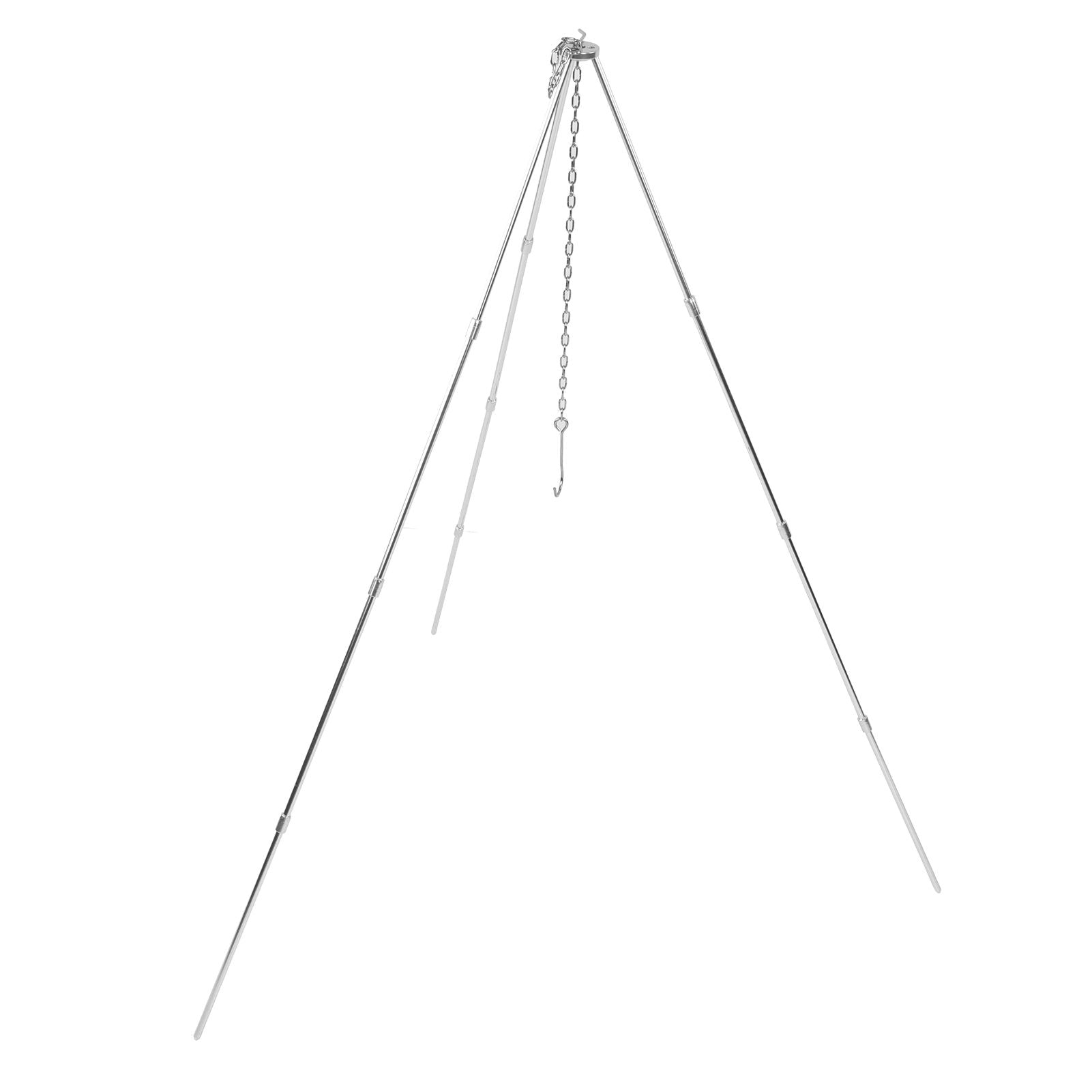 4 Section Campfire Tripod Portable Aluminum Alloy Hanging Pot Tripod for Outdoor V1294-YM0523-3111210336011
