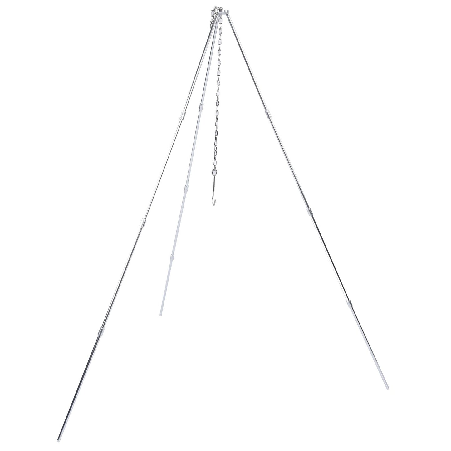 4 Section Campfire Tripod Portable Aluminum Alloy Hanging Pot Tripod for Outdoor V1294-YM0523-3111210336011