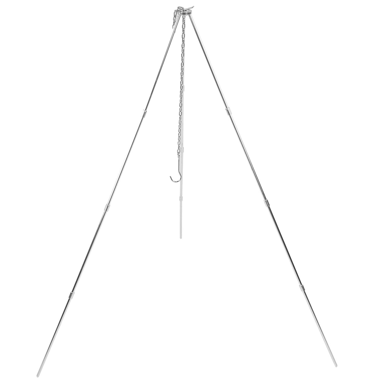 4 Section Campfire Tripod Portable Aluminum Alloy Hanging Pot Tripod for Outdoor V1294-YM0523-3111210336011