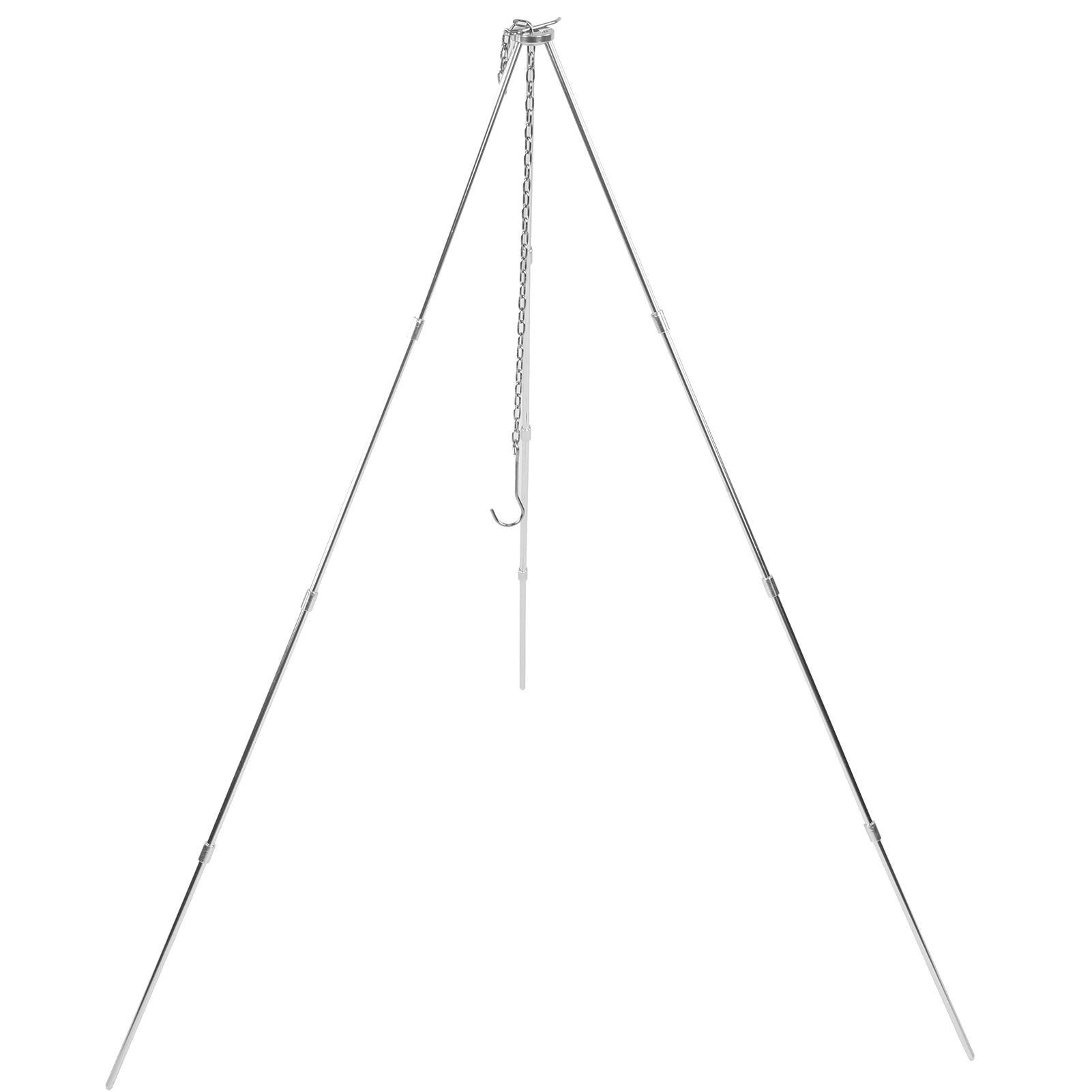 4 Section Campfire Tripod Portable Aluminum Alloy Hanging Pot Tripod for Outdoor V1294-YM0523-3111210336011