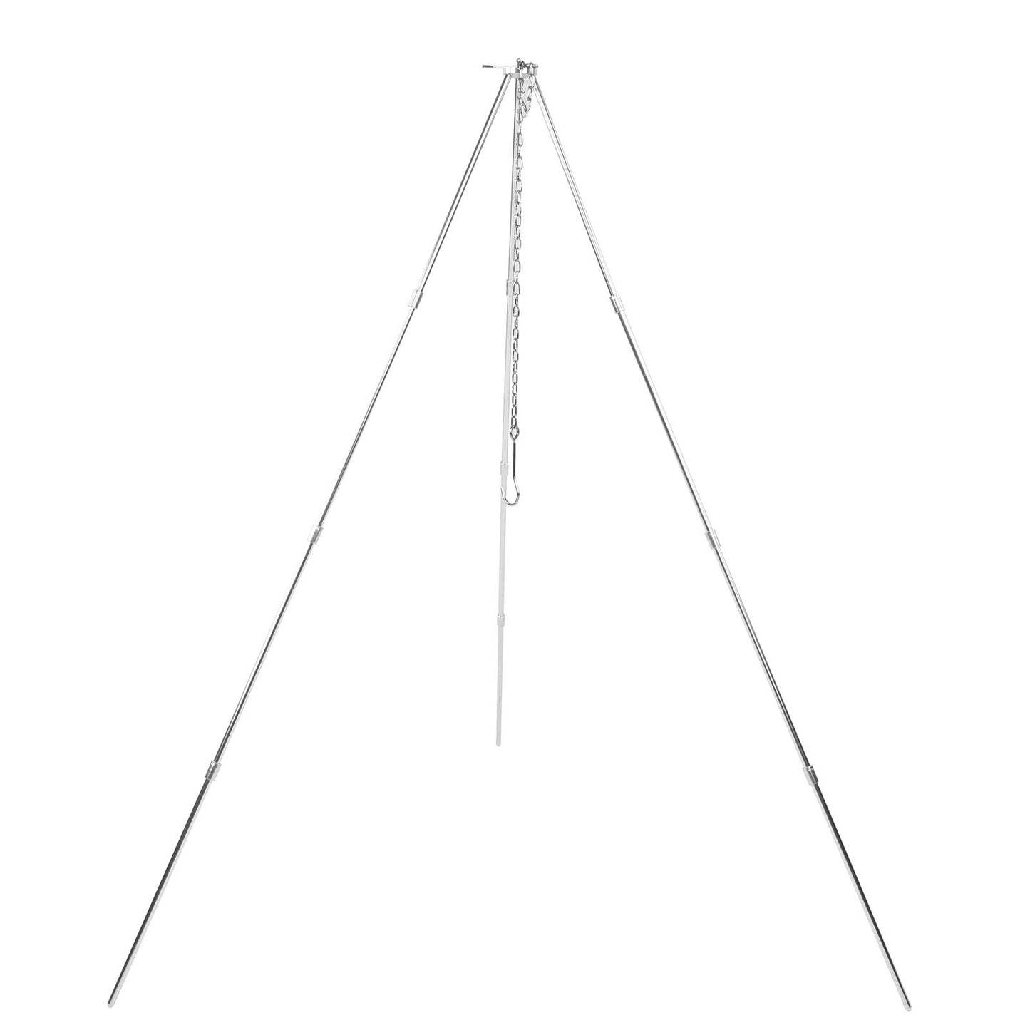 4 Section Campfire Tripod Portable Aluminum Alloy Hanging Pot Tripod for Outdoor V1294-YM0523-3111210336011