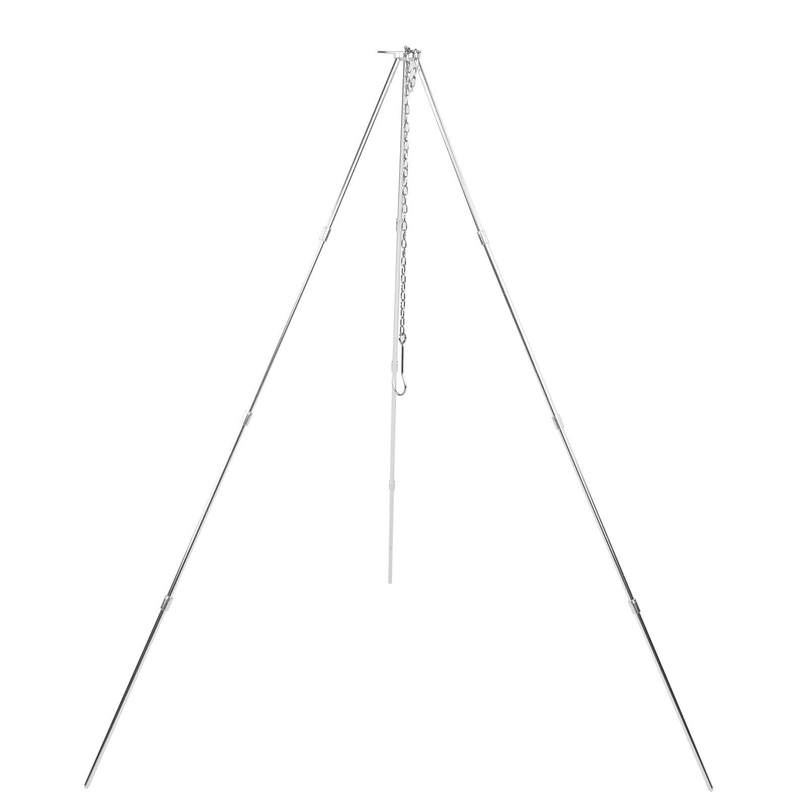 4 Section Campfire Tripod Portable Aluminum Alloy Hanging Pot Tripod for Outdoor V1294-YM0523-3111210336011