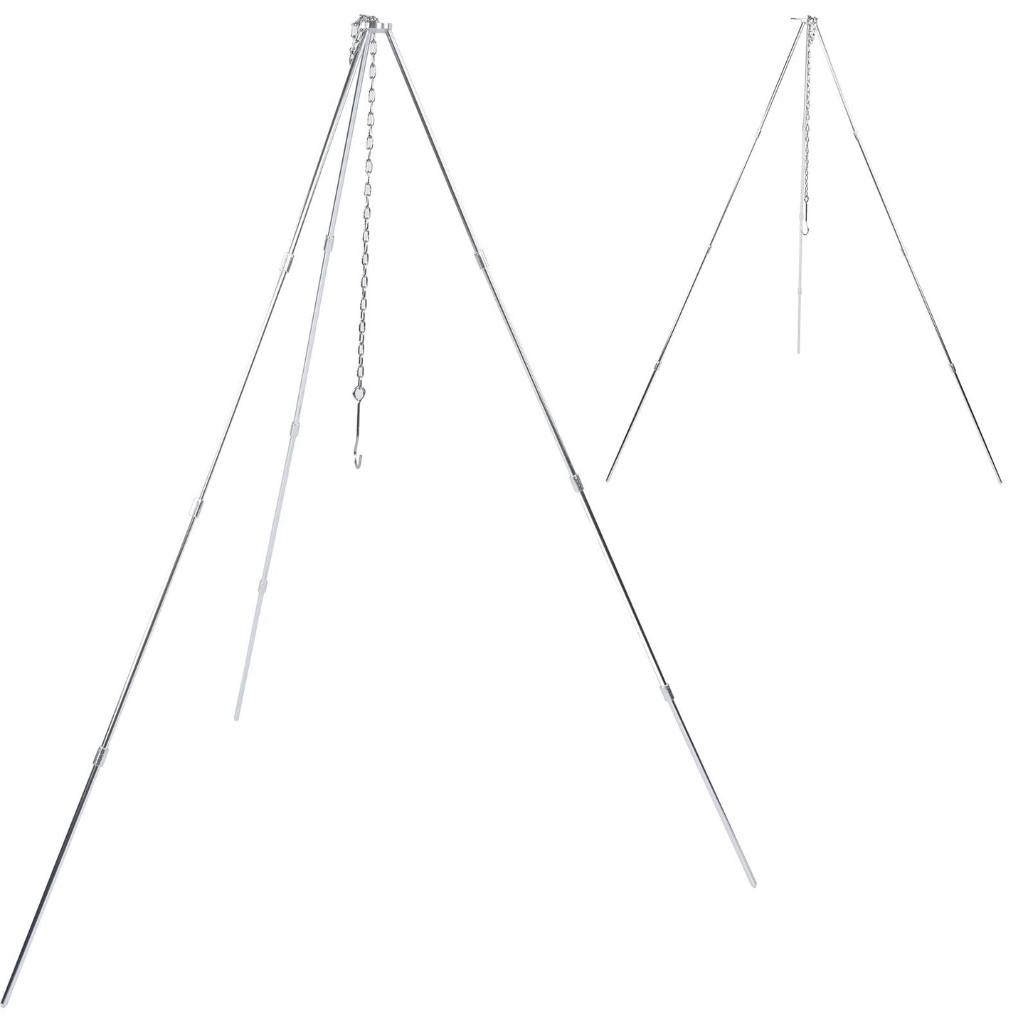 4 Section Campfire Tripod Portable Aluminum Alloy Hanging Pot Tripod for Outdoor V1294-YM0523-3111210336011