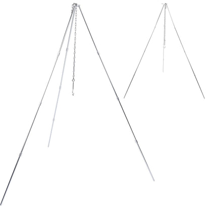 4 Section Campfire Tripod Portable Aluminum Alloy Hanging Pot Tripod for Outdoor V1294-YM0523-3111210336011