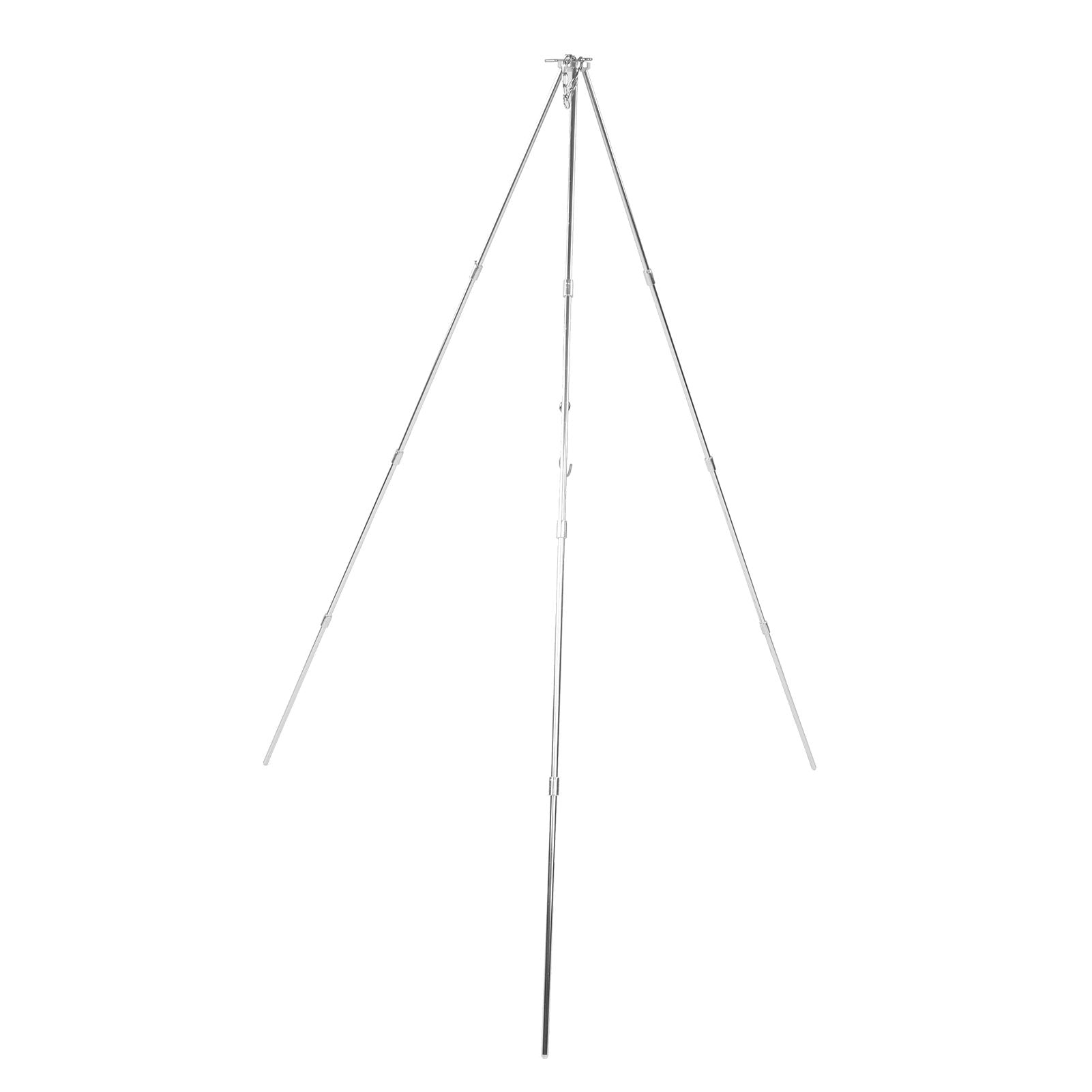 4 Section Campfire Tripod Portable Aluminum Alloy Hanging Pot Tripod for Outdoor V1294-YM0523-3111210336011