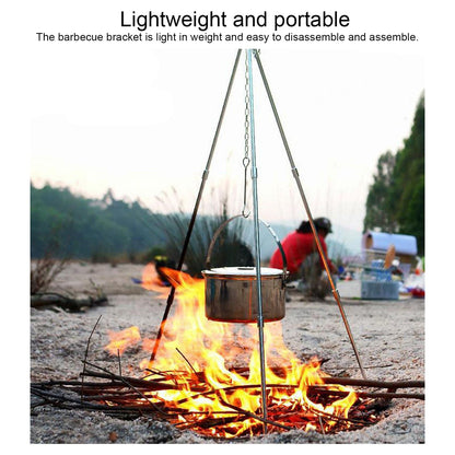 4 Section Campfire Tripod Portable Aluminum Alloy Hanging Pot Tripod for Outdoor V1294-YM0523-3111210336011