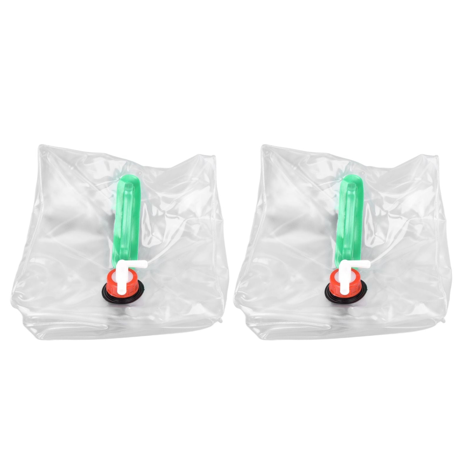2Pcs 20L Folding Water Bucket PVC Portable Transparent Water Container with Spigot for Camping Hiking V1294-YM0523-3111210337211