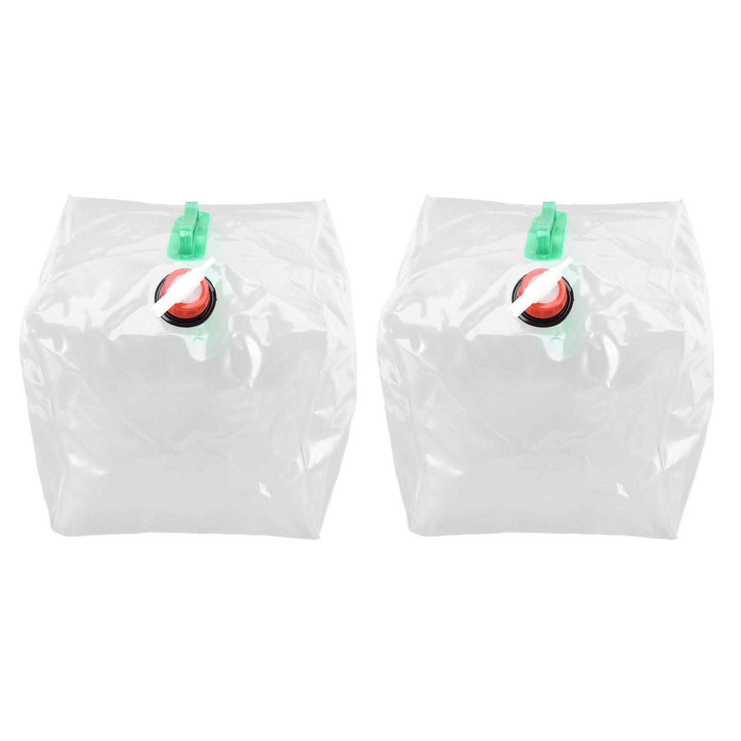 2Pcs 20L Folding Water Bucket PVC Portable Transparent Water Container with Spigot for Camping Hiking V1294-YM0523-3111210337211