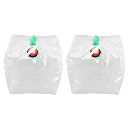 2Pcs 20L Folding Water Bucket PVC Portable Transparent Water Container with Spigot for Camping Hiking V1294-YM0523-3111210337211