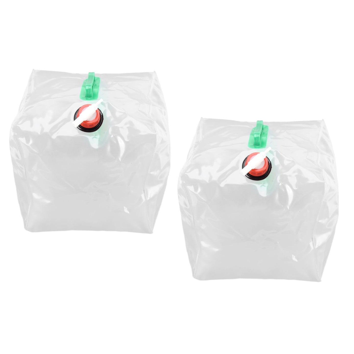 2Pcs 20L Folding Water Bucket PVC Portable Transparent Water Container with Spigot for Camping Hiking V1294-YM0523-3111210337211