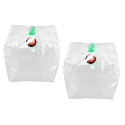 2Pcs 20L Folding Water Bucket PVC Portable Transparent Water Container with Spigot for Camping Hiking V1294-YM0523-3111210337211