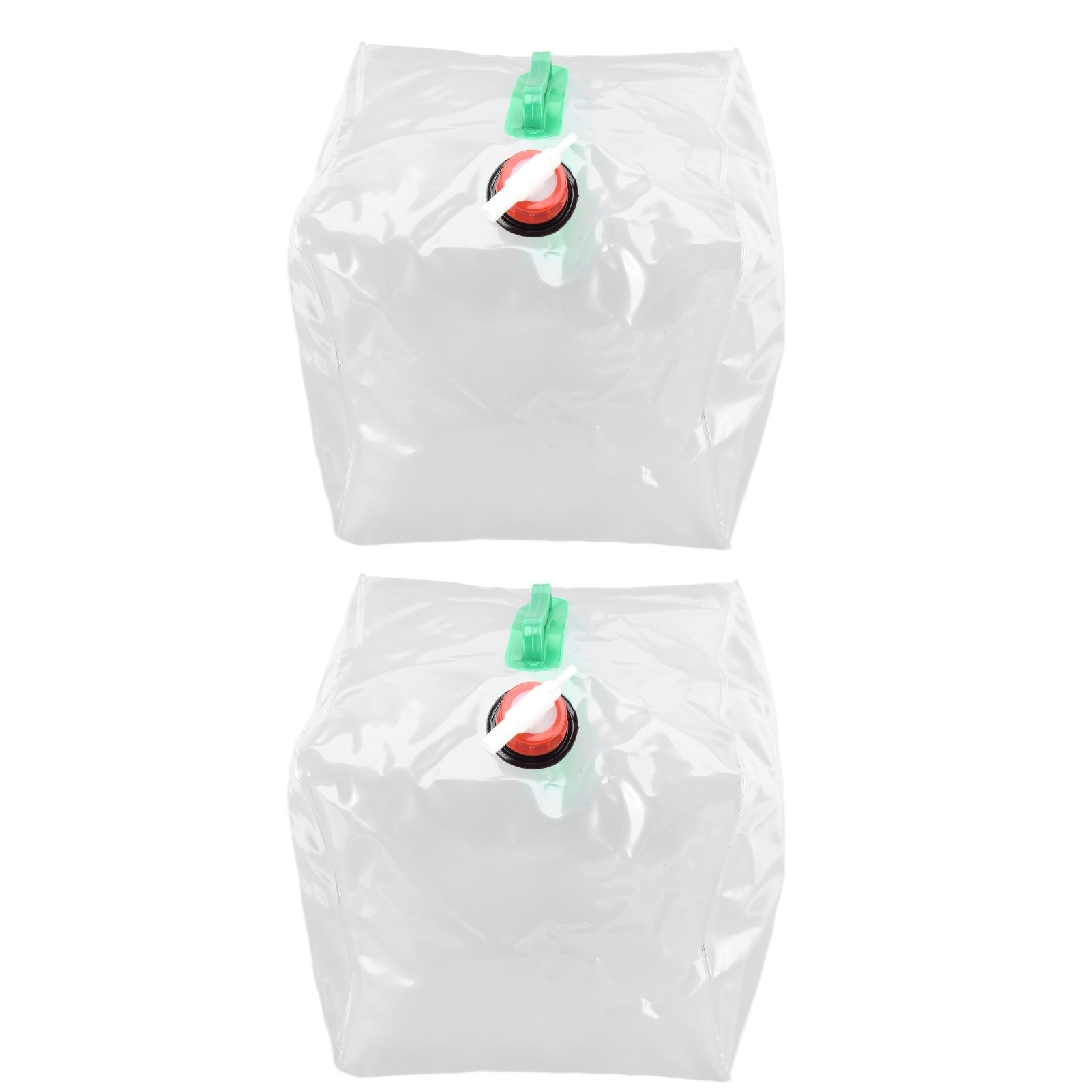 2Pcs 20L Folding Water Bucket PVC Portable Transparent Water Container with Spigot for Camping Hiking V1294-YM0523-3111210337211