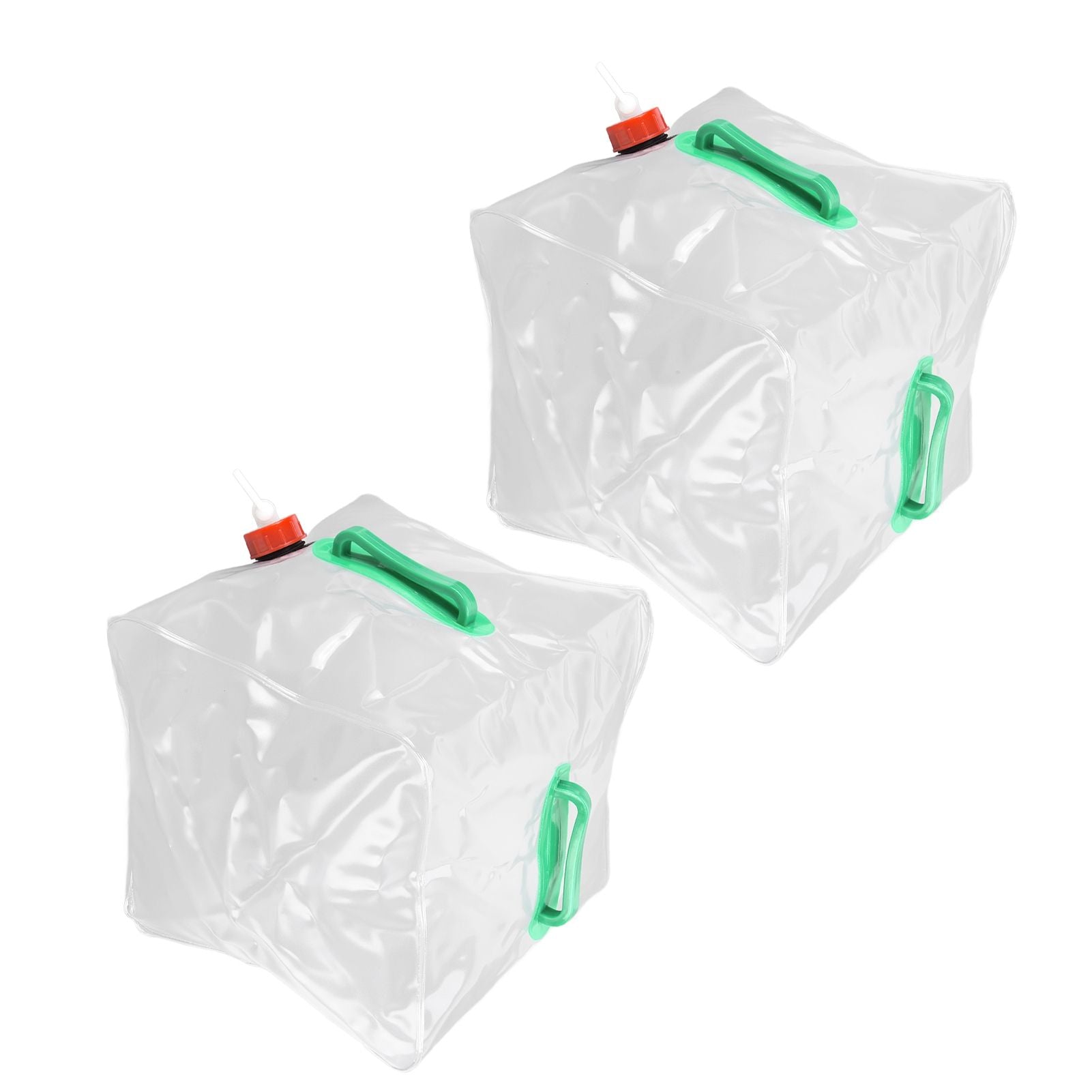 2Pcs 20L Folding Water Bucket PVC Portable Transparent Water Container with Spigot for Camping Hiking V1294-YM0523-3111210337211