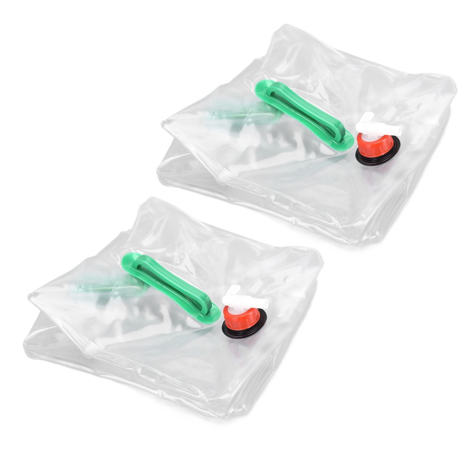 2Pcs 20L Folding Water Bucket PVC Portable Transparent Water Container with Spigot for Camping Hiking V1294-YM0523-3111210337211