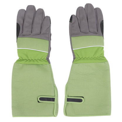 1Pair Garden Work Gloves Cut Resistent Stabproof Puncture Proof Pruning Gloves with Forearm Protection Green V1294-YM0523-3111210339411