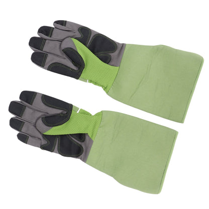 1Pair Garden Work Gloves Cut Resistent Stabproof Puncture Proof Pruning Gloves with Forearm Protection Green V1294-YM0523-3111210339411