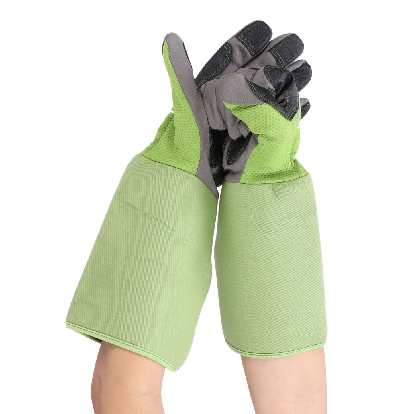 1Pair Garden Work Gloves Cut Resistent Stabproof Puncture Proof Pruning Gloves with Forearm Protection Green V1294-YM0523-3111210339411