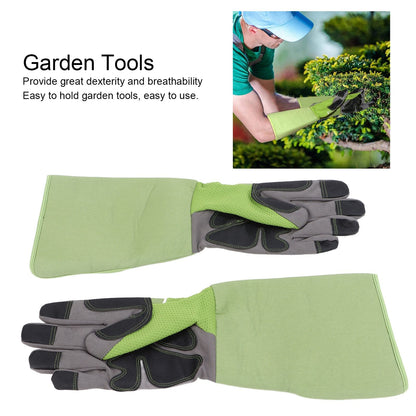 1Pair Garden Work Gloves Cut Resistent Stabproof Puncture Proof Pruning Gloves with Forearm Protection Green V1294-YM0523-3111210339411