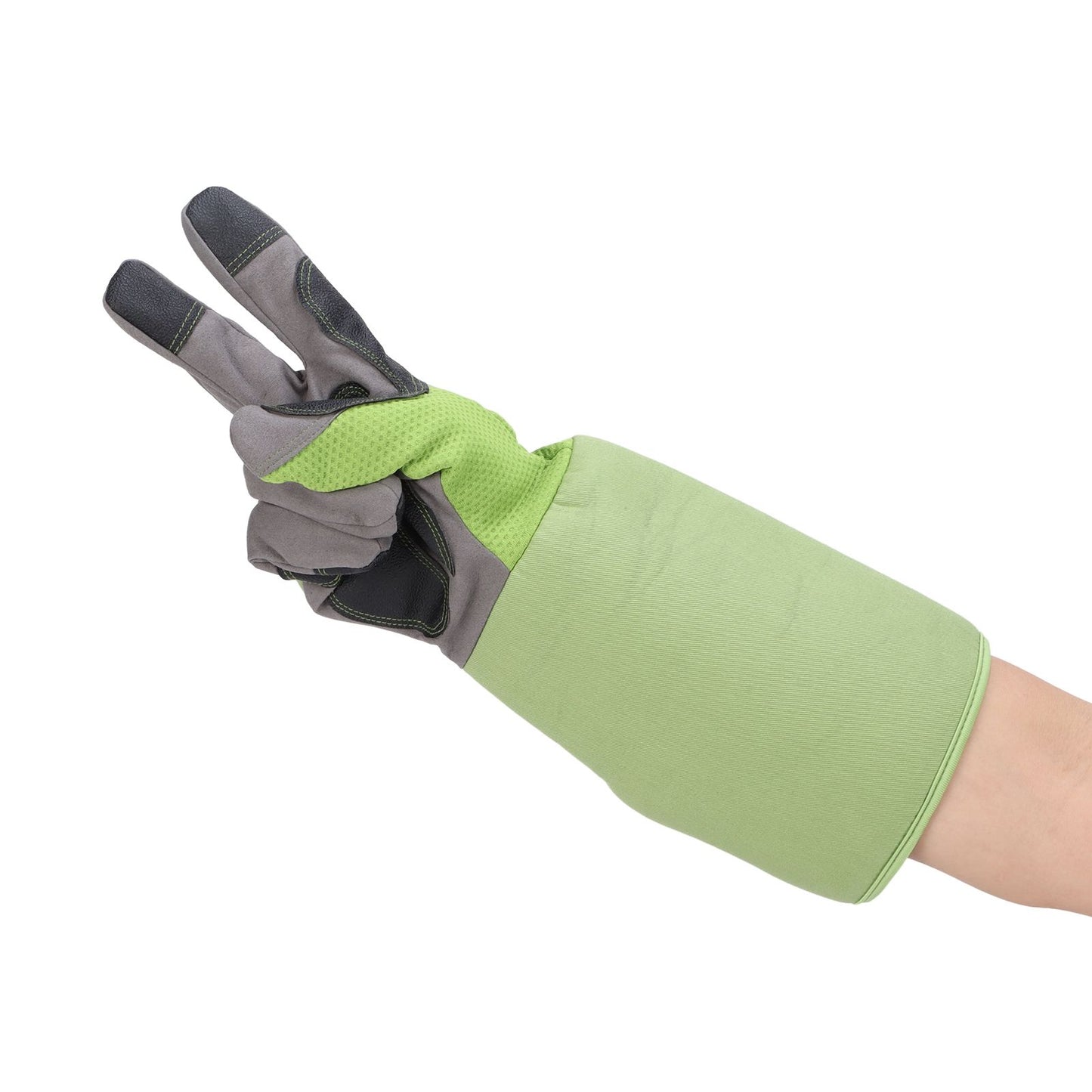 1Pair Garden Work Gloves Cut Resistent Stabproof Puncture Proof Pruning Gloves with Forearm Protection Green V1294-YM0523-3111210339411
