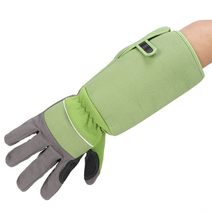 1Pair Garden Work Gloves Cut Resistent Stabproof Puncture Proof Pruning Gloves with Forearm Protection Green V1294-YM0523-3111210339411