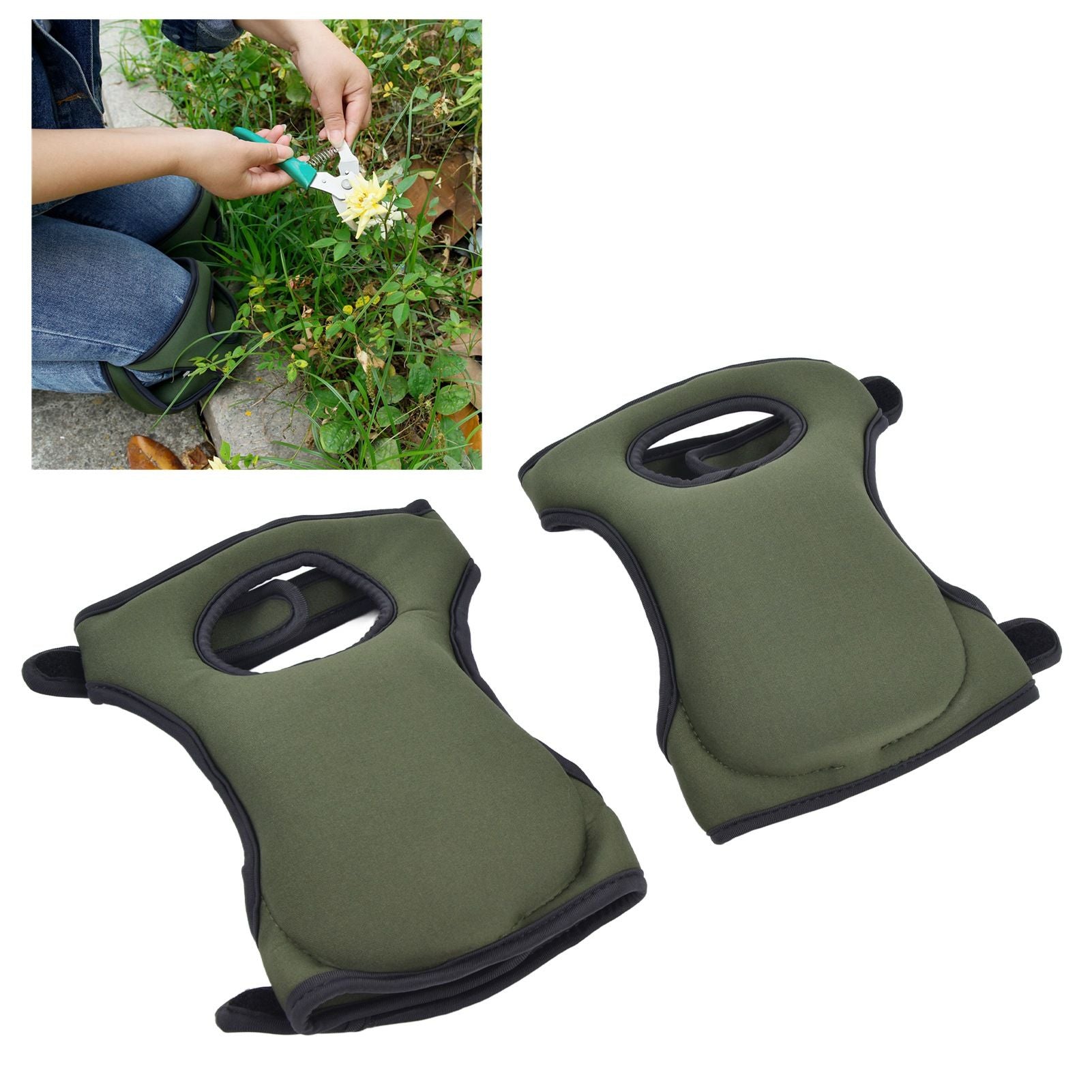 Gardening Knee Pads Green Portable Garden Knee Protector for Outdoor Woodworking V1294-YM0523-3111210340811