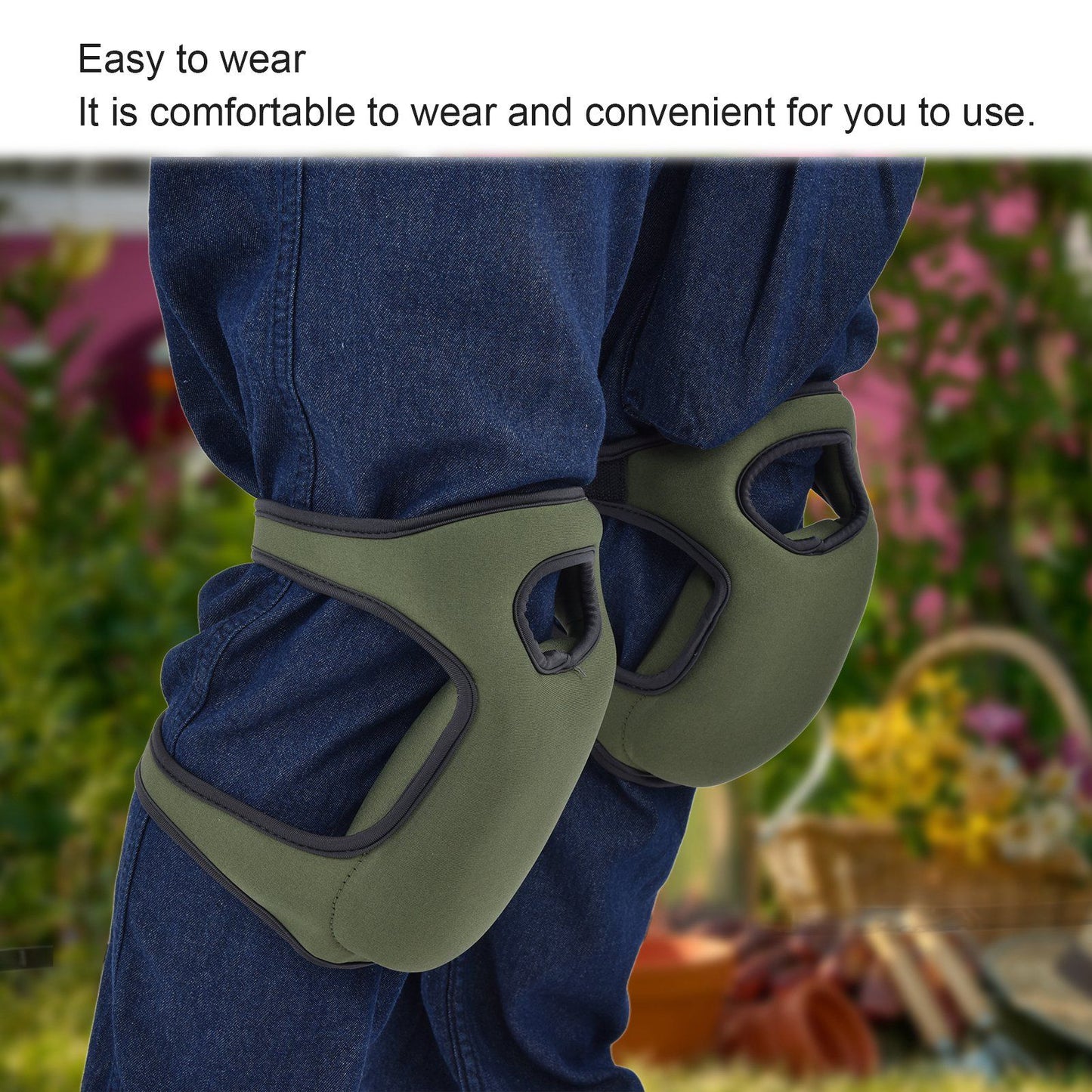 Gardening Knee Pads Green Portable Garden Knee Protector for Outdoor Woodworking V1294-YM0523-3111210340811