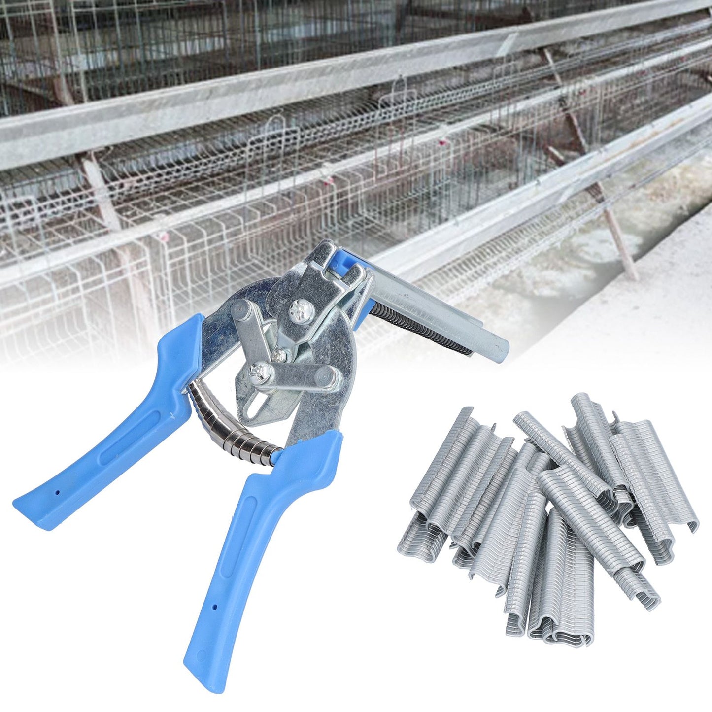 Hog Ring Pliers Kit Semi Automatic Convenient M Nail Pliers for Chicken Cage Pigeon Cage Rabbit Cage Fox Cage V1294-YM0523-3111210355111