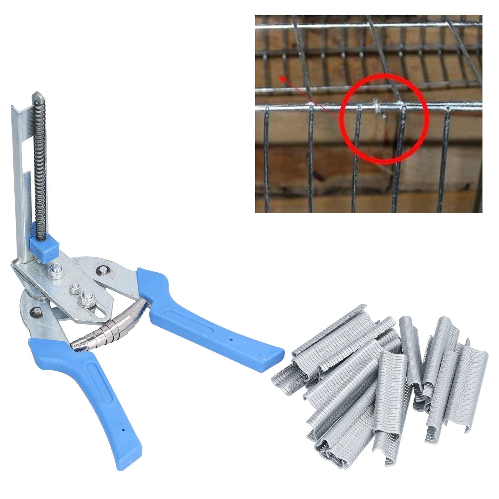 Hog Ring Pliers Kit Semi Automatic Convenient M Nail Pliers for Chicken Cage Pigeon Cage Rabbit Cage Fox Cage V1294-YM0523-3111210355111