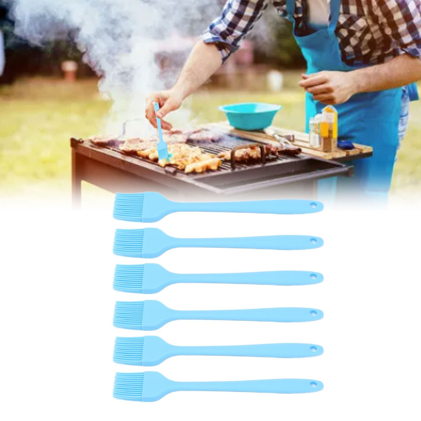6 Pcs Cooking Brush Silicone Basting Pastry Brushes for BBQ Grill Baking Kitchen Cooking V1294-YM0523-3111210356111