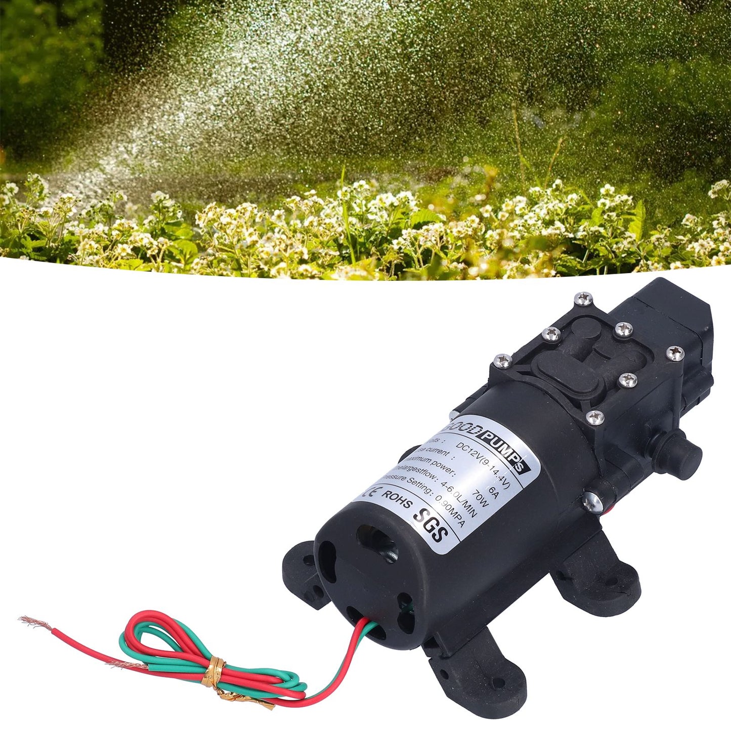 3308 Diaphragm Pump Self Priming Spray Pump for Garden Irrigation Car Washing 12V 70W V1294-YM0523-3111210356911