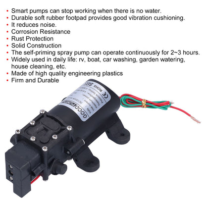 3308 Diaphragm Pump Self Priming Spray Pump for Garden Irrigation Car Washing 12V 70W V1294-YM0523-3111210356911