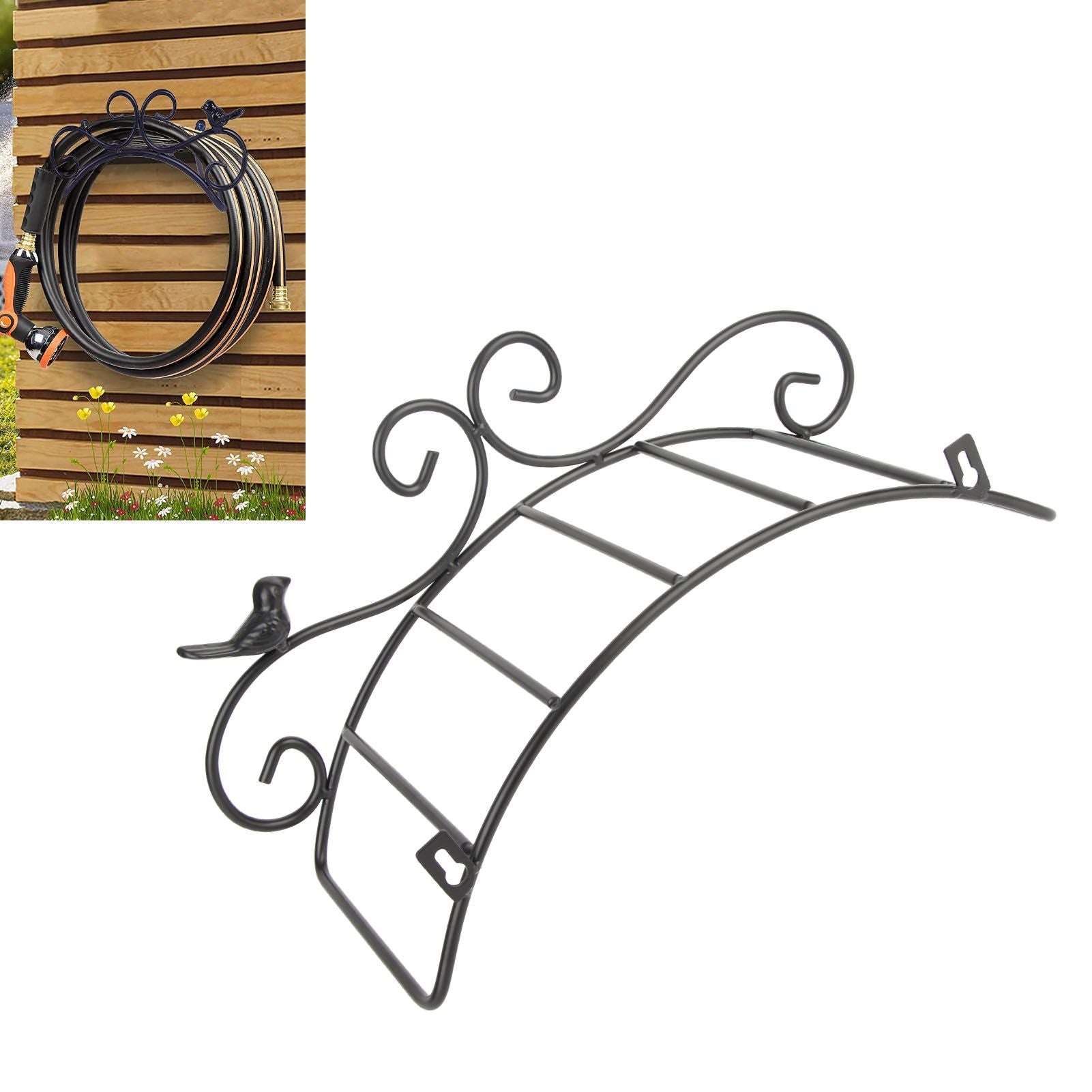 Garden Hose Holder Black Multifunction Antique Style Bird Brackets Water Pipe Storage V1294-YM0523-3111210364411