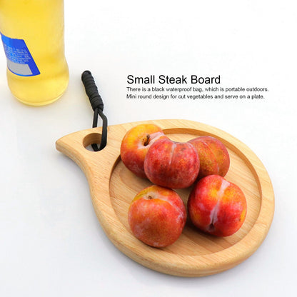 Camping Wooden Cutting Board Multi Purpose Small Round Chopping Board Charcuterie Plate for Fruit Snack V1294-YM0523-3111210371511