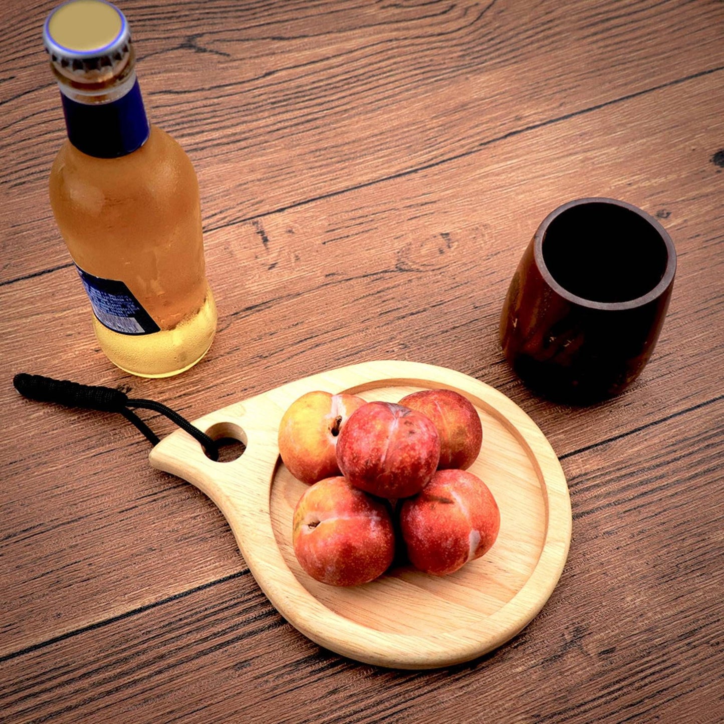 Camping Wooden Cutting Board Multi Purpose Small Round Chopping Board Charcuterie Plate for Fruit Snack V1294-YM0523-3111210371511