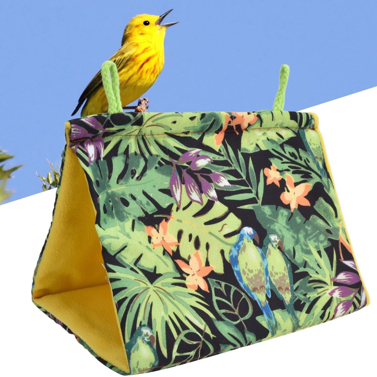 Pet Bird Nest Hammock Triangle Shade Bird Nest Hanging Parrot Hut Tent Bird Cage Toys V1294-YM0523-3111210376811