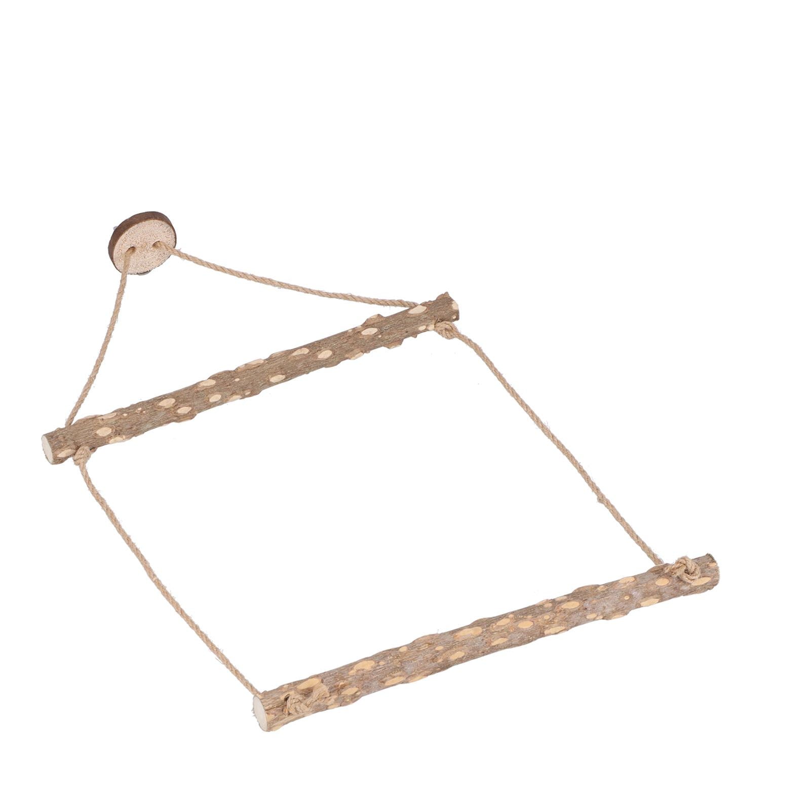 Large Bird Cage Swing Natural Wooden Safe Hanging Birds Standing Chewing Toy for Parrots V1294-YM0523-3111210378111